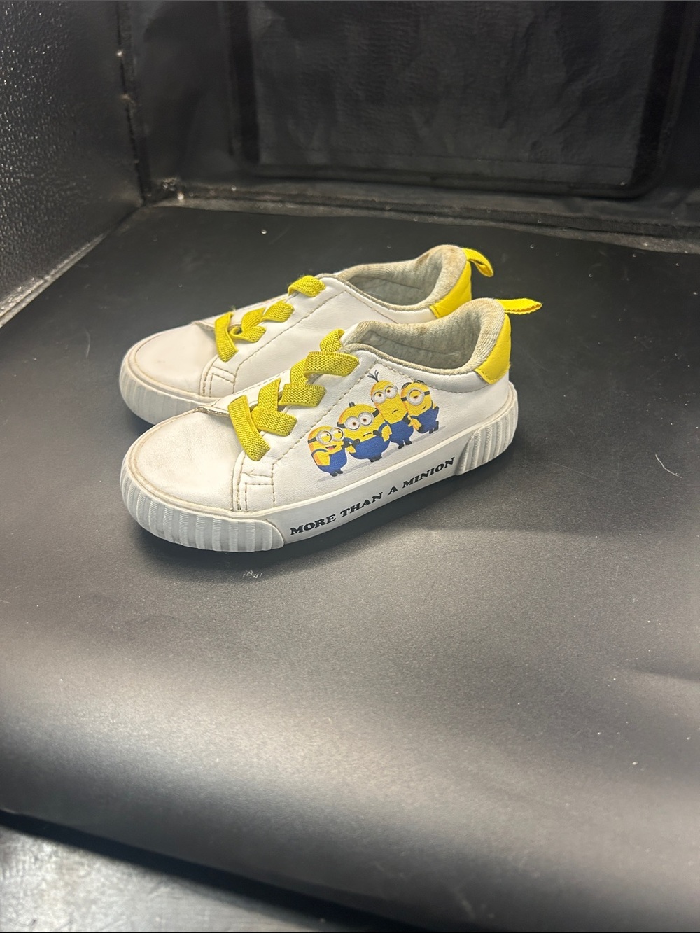 White and Yellow Kids Minions Slip-On Style Sneakers